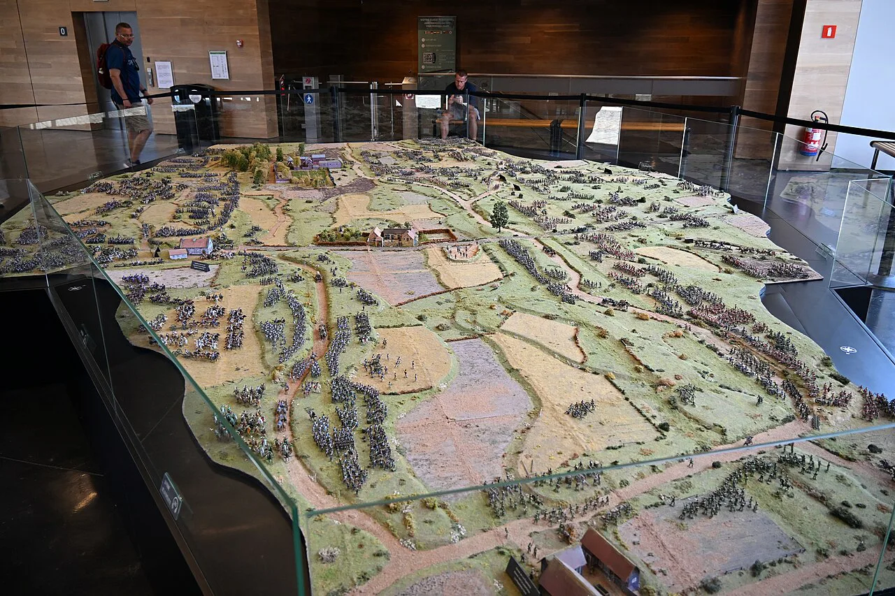 A large model of the battle at the Memorial 1815 museum, Waterloo.