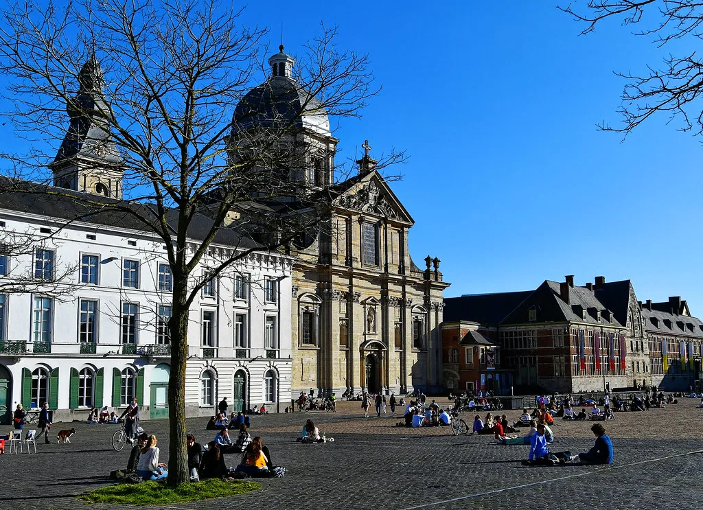 Sint-Pietersplein and St Peter's Abbey church, Ghent.