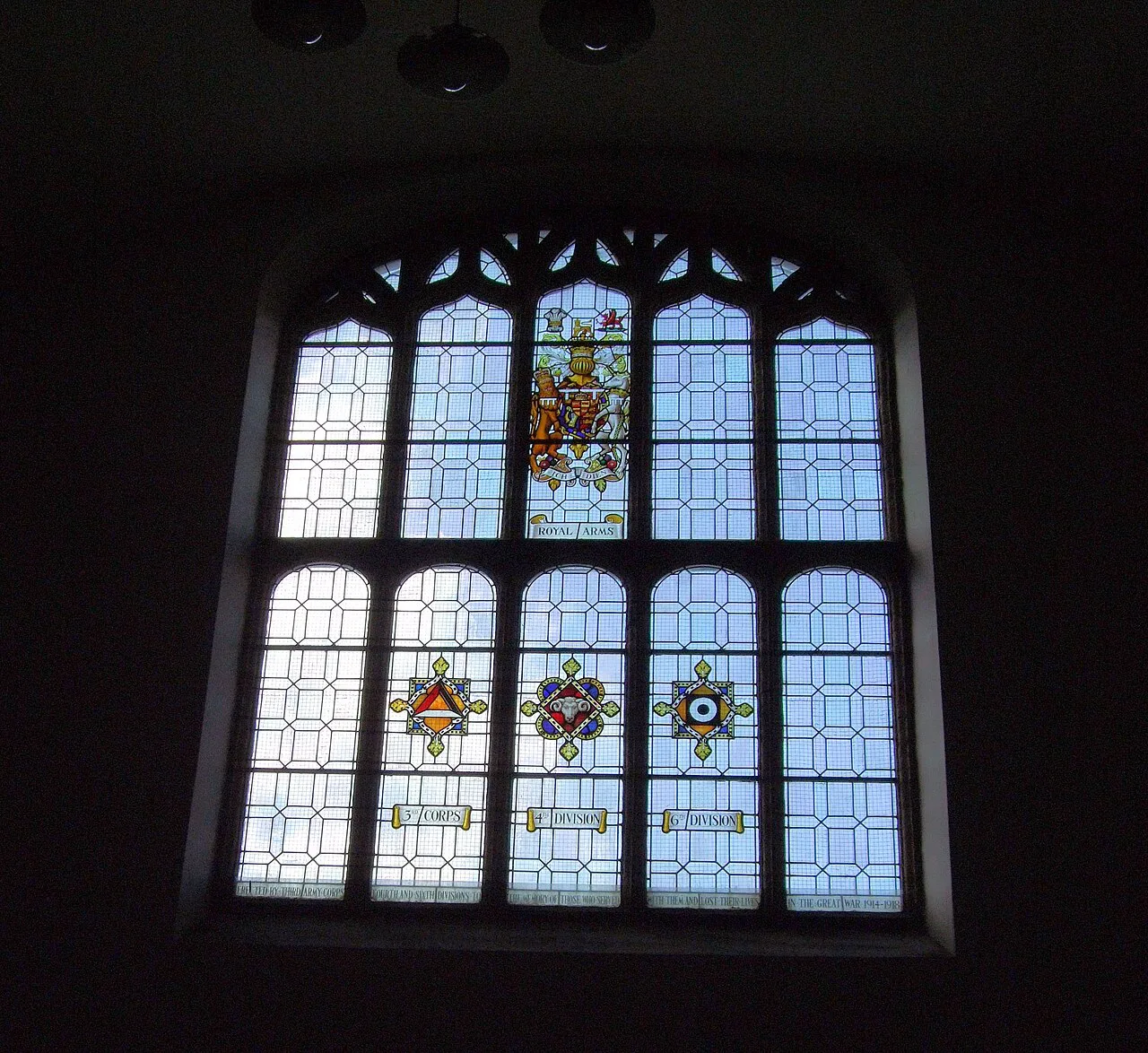 A stained-glass window in St George's Memorial Church, Ypres.